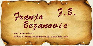 Franjo Bežanović vizit kartica